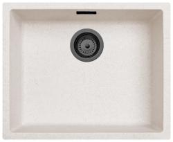 Sand White Cream Sink 50x40 cm Undermount, Countertop, and Flush Mount with Gun Metal Plug 1208970544