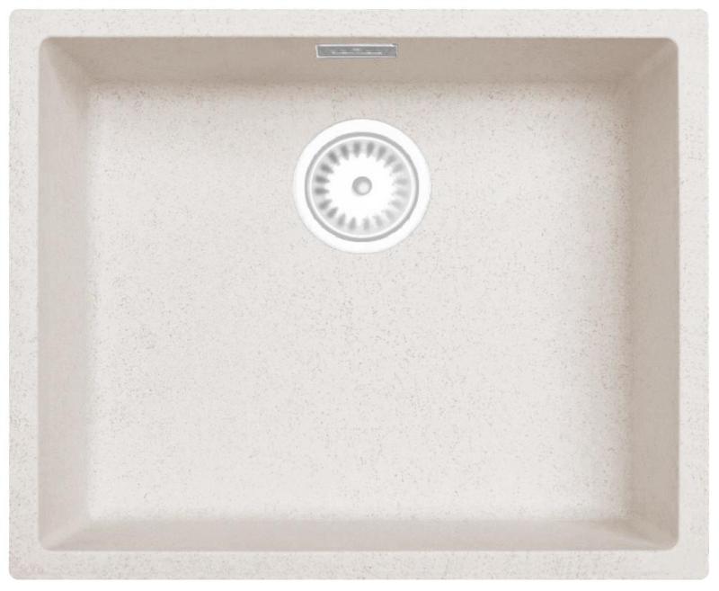 Sand White Cream Sink 50x40 cm Undermount, Countertop and Flush Mount with White Plug 1208970546