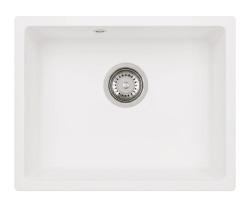 Graniteland Solo Granite White Undermount Sink 42x34 cm with Stainless Steel Plug 1208970613