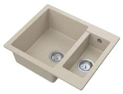 Graniteland Adda Granite Beige Sand 1.5 Bowl Top-Mount Sink 600x495mm with Stainless Steel Plug 1208970621