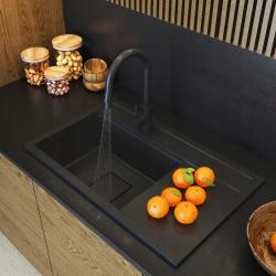 Graniteland Seta Granite Black Sink top mount 80x50 cm 1208970624