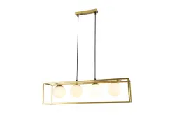 OUTLET Frame Damaged Decor Avelin pendant lamp with gold rectangular frame width 80 cm 2287