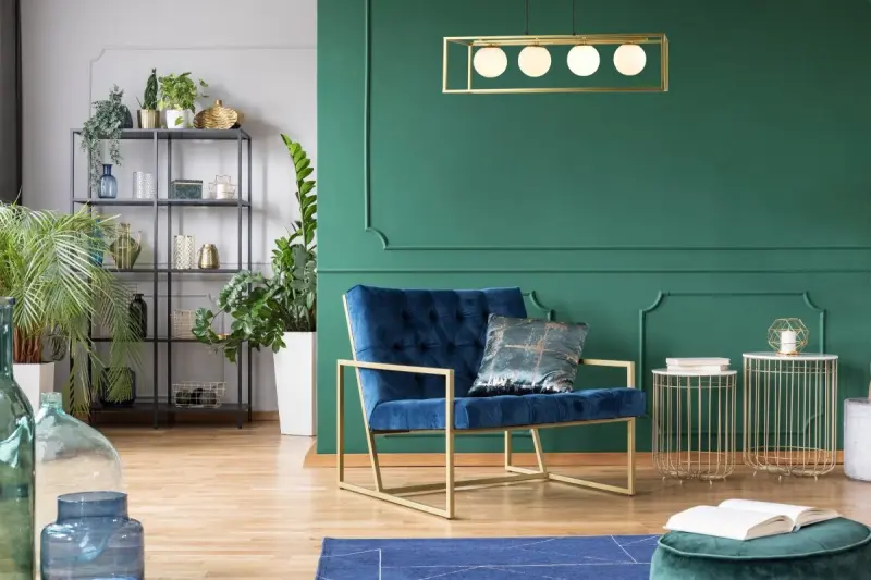 OUTLET Frame Damaged Decor Avelin pendant lamp with gold rectangular frame width 80 cm 2287