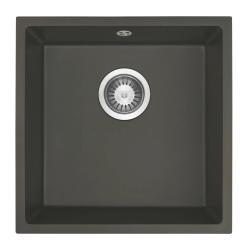 GraniteMy Universal Granite Gray, dark Sink 40x40 cm Top Mount, Undermount and Flush Mount with Stainless Steel Plug 1208970742