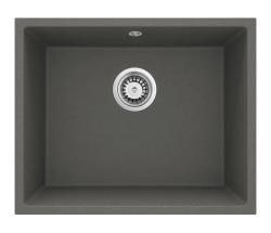 GraniteMy Universal Granite Gray, dark Sink 50x40 cm Surface mount, Undermount and Flush mount with Stainless Steel Plug 1208970744