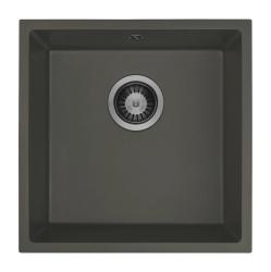GraniteMy Universal Granite Grey, dark Sink 40x40 cm Top Mount, Undermount and Flush Mount with Gun Metal Plug 1208970746