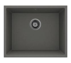 GraniteMy Universal Granite Gray, dark Sink 50x40 cm Topmount, Undermount and Flushmount with Gun metal Plug 1208970754