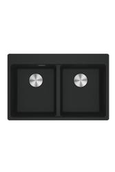 Franke Maris MRG 620 TL Fragranite Matte Black Double Sink 76 x 50 cm Top Mount with Tap Hole Bench 114.0668.738
