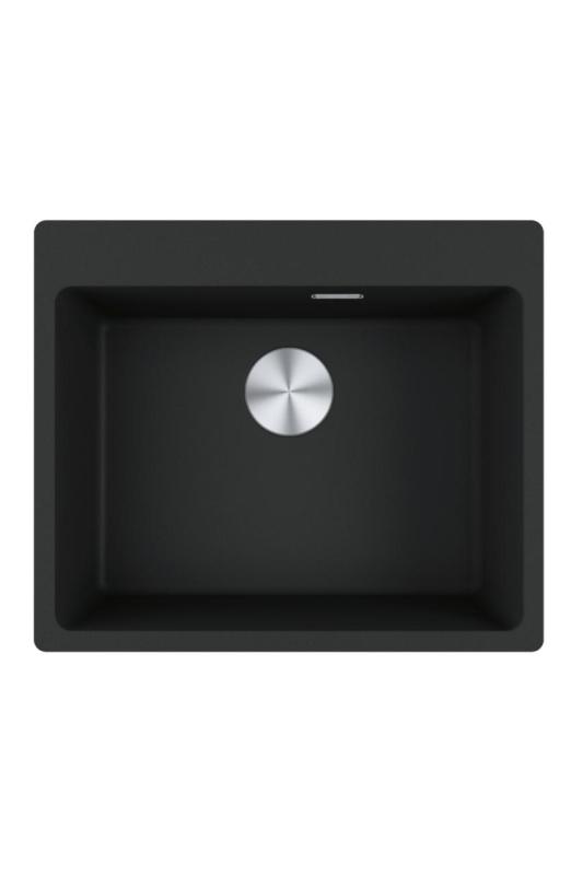Franke Maris MRG 610-50 TL Fragranite Matte Black Sink Top Mount with Faucet Hole Bank 114.0668.630