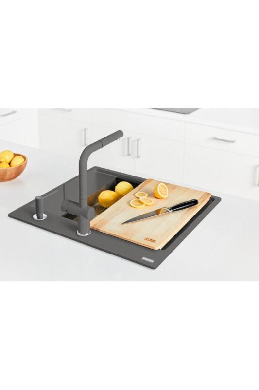 Franke Maris MRG 610-60 Care Fragranite Stone Grey Shallow Disabled Sink 635 x 559 mm Surface Mount with Tap Hole Bench 114.0729.486