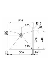Franke Bolero Plus New R10 B2X 210-50-40 Stainless Steel Sink Flush-mount, Undermount and Top-mount 50x40 cm 127.0728.977