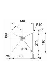 Franke Bolero Plus New R10 B2X 210-40-37 Stainless Steel Sink Flush Mount, Undermount and Topmount 40x37 cm 127.0730.522