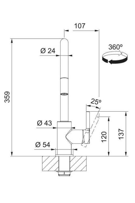Franke Lina Kitchen Mixer Tap Chrome with Pull-Out Hand Shower 115.0693.229