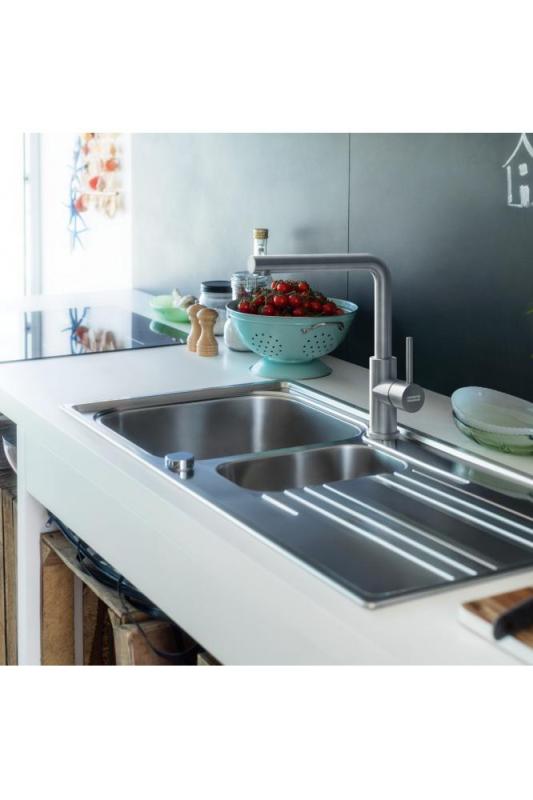 Franke Smart Glenda Kitchen Faucet Swiveling Spout Stainless Steel 115.0706.985