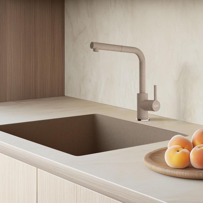 Franke Lina L Kitchen Faucet Oyster with Pull-out Spout 115.0728.487