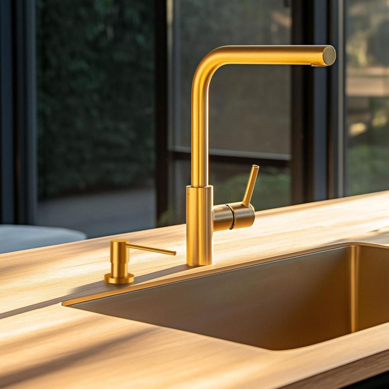 Ausmann Lirio Built-in Soap Dispenser Gold refillable from above 1208971199