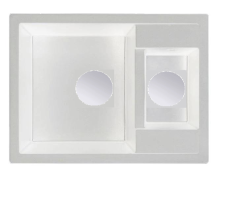 GraniteMy Smart extra shallow 1.5 granite built-in white sink 58x44cm with copper plug 1208970052