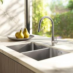 Pure.Sink Prestige Double Stainless Steel Sink 70x40 cm 10mm radius undermount, flush mount and top mount PPG343440-02