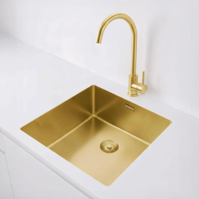 Pure.Sink Exclusivo Gold sink 40x40 cm 10mm radius undermount, flush mount and top mount PEX4040-60
