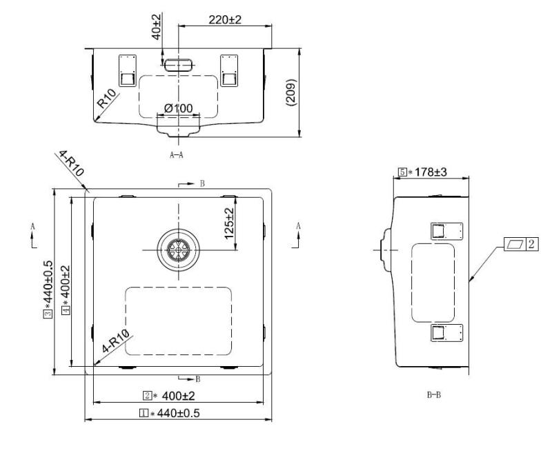 Pure.Sink Exclusivo Gold sink 40x40 cm 10mm radius undermount, flush mount and top mount PEX4040-60