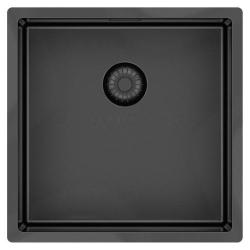 Pure.Sink Exclusive Gun metal sink 40x40 cm 10mm radius undermount, flush mount and top mount PEX4040-61