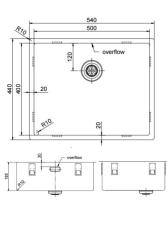 Pure.Sink Exclusive Stainless Steel Sink 50x40 cm 10mm radius undermount, flush mount and top mount PEX5040-02