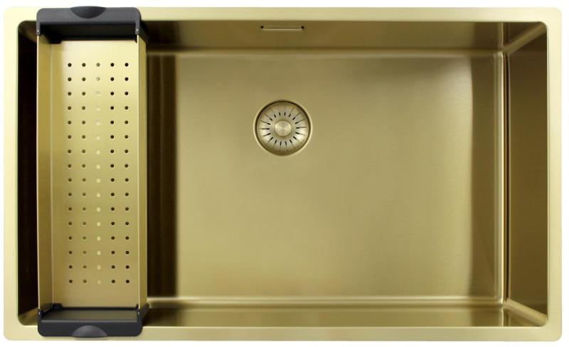 Pure.Sink Exclusivo large Gold sink 70x40 cm 10mm radius undermount, flush mount and top mount PEX7040-60