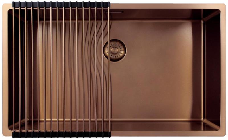 Pure.Sink Exclusivo large Copper sink 70x40 cm 10mm radius undermount, flush mount and top mount PEX7040-62