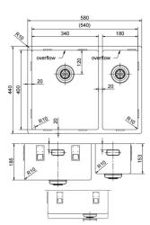 Pure.Sink Exclusive Stainless Steel 1.5 One and a half sink 34+18 cm 10mm radius PEX341840-02