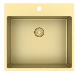Pure.Sink Exclusive Gold sink 54x52 cm Tapwing with tap hole bank 10mm radius PEX5040T-60