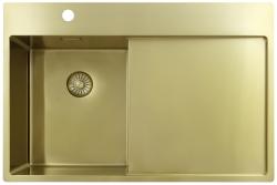 Pure.Sink Exclusivo Gold Small Sink with Drainer Section 78x52 cm Tapwing Left PEX3478LT-60
