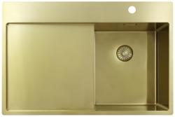 Pure.Sink Exclusivo Gold small sink with drainer 78x52 cm Tapwing right PEX3478RT-60