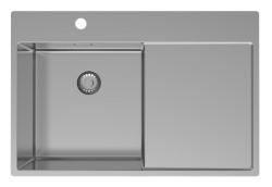 Pure.Sink Exclusive Stainless Steel Sink with Draining Area 78x52 cm Tapwing left PEX4078LT-02