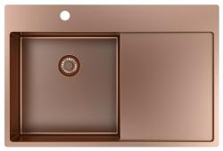 Pure.Sink Exclusive Copper Sink with Draining Area 78x52 cm Left Tapwing PEX4078LT-62