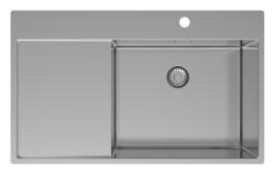 Pure.Sink Exclusive RVS sink with drainer 86x52 cm Tapwing right PEX5086RT-02