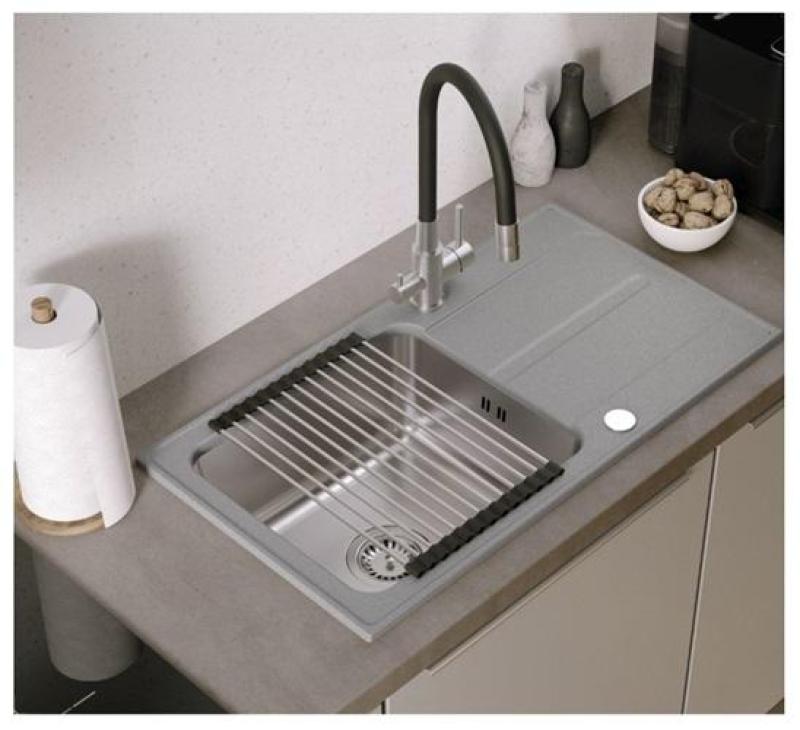 Quadri Selene Kitchen Mixer Tap Stainless Steel 3-way with flexible spout and extra connection for filtered water 1208971407