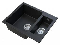 Graniteland Adda Granite Black 1.5 Sink Top Mount 600x495mm 1208971454