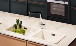 Ausmann Ceramic Ember Ceramic White Square Sink Surface and Undermount 40 x 40 cm with Gun Metal Plug 1208971483