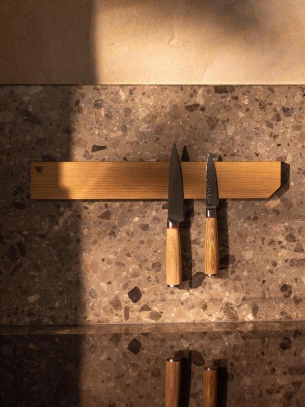 Woodsea Hold My Knife - Oak Wooden Knife Holder Wall 40x6 cm 1208971598