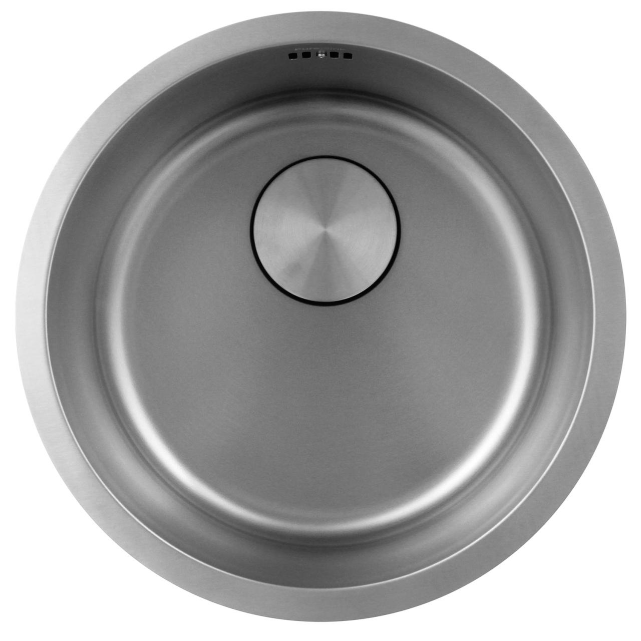 Pure.Sink Rondo Stainless Steel Round Sink for flush-mount, under-mount and top-mount 38 cm PRN38-02