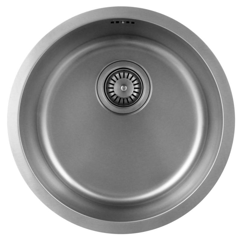 Pure.Sink Rondo Stainless Steel Round Sink for flush-mount, under-mount and top-mount 38 cm PRN38-02