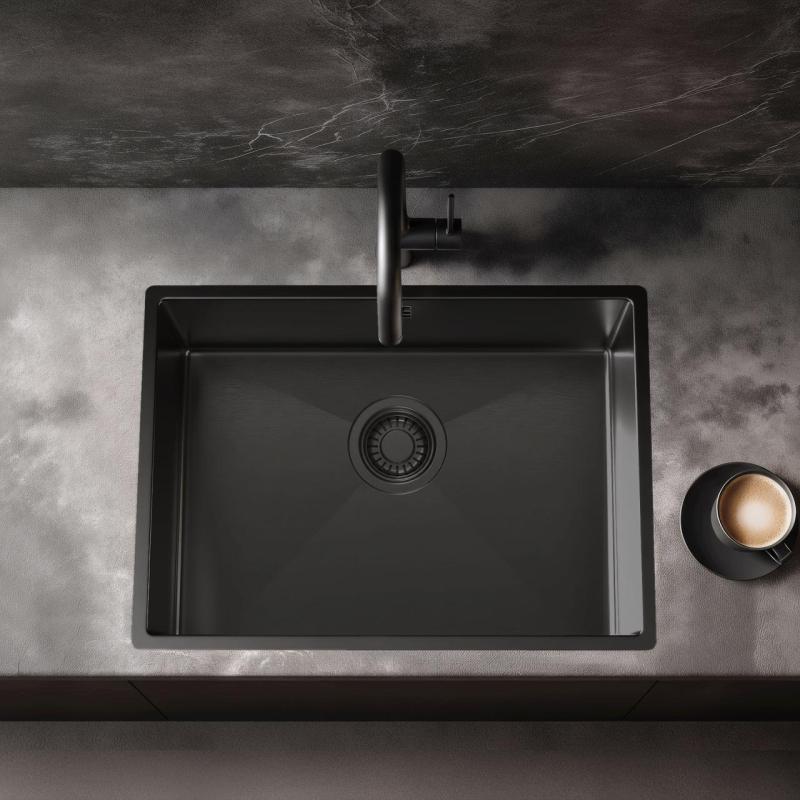 Pure.Sink Luxion PVD Black sink 50x40 cm undermount, flush mount, and top mount PLX5040-63