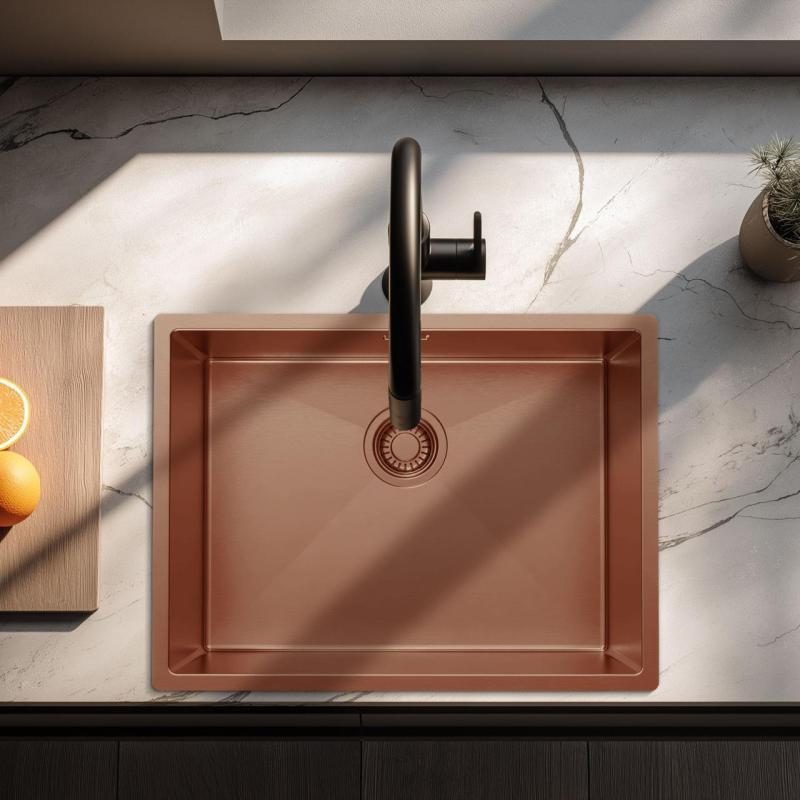 Pure.Sink Luxion Copper sink 55x40 cm undermount, flush mount, and surface mount PLX5540-62