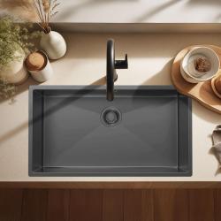 Pure.Sink Luxion Large Gun metal sink 74x40 cm undermount, flush mount, and top mount PLX7440-61