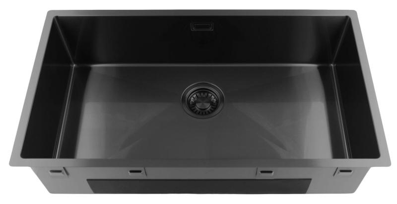 Pure.Sink Luxion Large Gun metal sink 74x40 cm undermount, flush mount, and top mount PLX7440-61