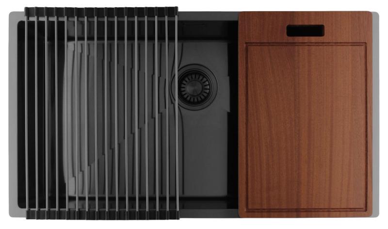 Pure.Sink Luxion Large Gun metal sink 74x40 cm undermount, flush mount, and top mount PLX7440-61