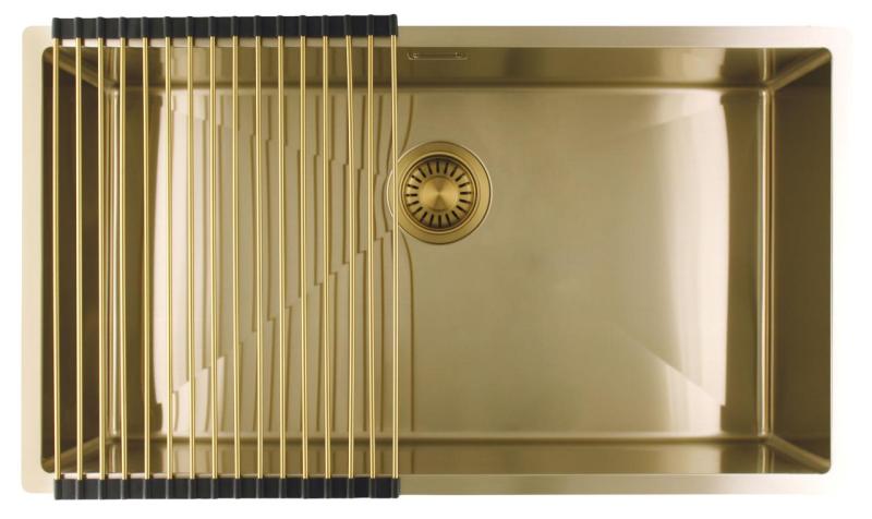 Pure.Sink Luxion Large gold sink 74x40 cm undermount, flush mount, and surface mount PLX7440-60