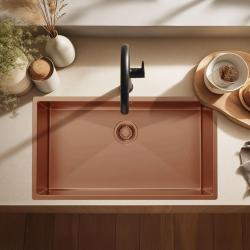 Pure.Sink Luxion Large Copper Sink 74x40 cm Undermount, Flush Mount, and Surface Mount PLX7440-62