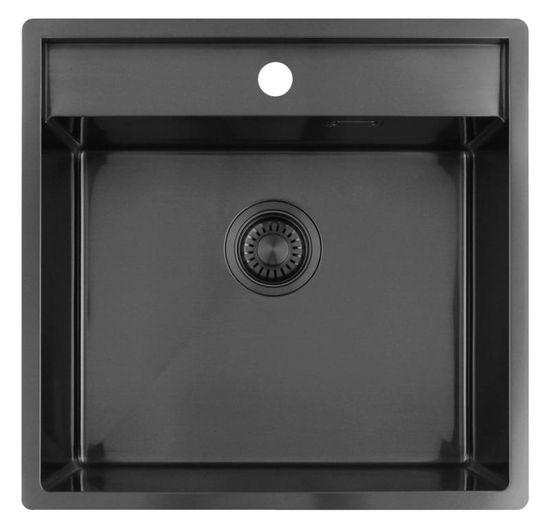Pure.Sink Luxion Gun metal sink 51x50 cm Tapwing with tap hole PLX5150T-61