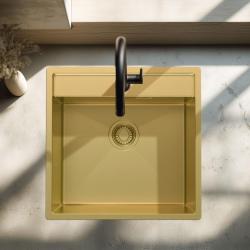 Pure.Sink Luxion Gold sink 51x50 cm Tapwing with tap hole PLX5150T-60